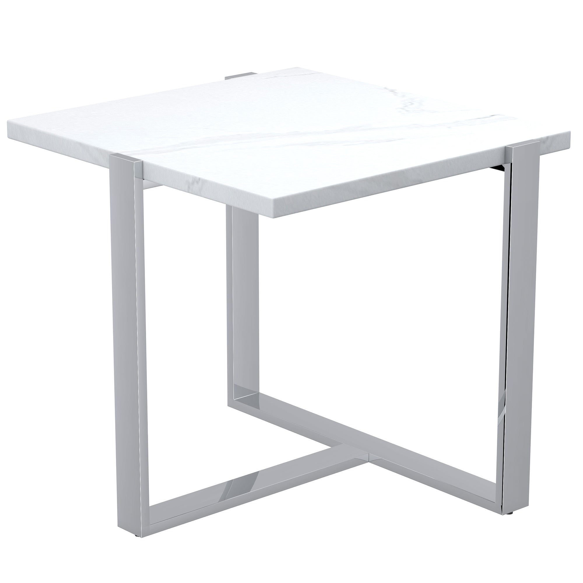 VENO-ACCENT TABLE-WHITE/SILVER