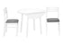 MN-121011    Dining Table Set, 3pcs Set, Small, 35" Drop Leaf, Kitchen, White Metal And Laminate, Grey Fabric, Contemporary, Modern