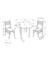 MN-121011    Dining Table Set, 3pcs Set, Small, 35" Drop Leaf, Kitchen, White Metal And Laminate, Grey Fabric, Contemporary, Modern