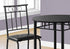 MN-111013    Dining Table Set, 3Pcs Set, Metal, Small, 30" Round, Kitchen, Metal, Laminate, Black, Contemporary, Modern