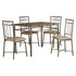 MN-161029    Dining Table Set, 5Pcs Set, Metal, Small, 48" Rectangular, Faux Marble, Kitchen, Metal, Laminate, Brown Marble Look, Bronze, Traditional