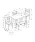 MN-141031    Dining Set, 5pcs Set, 40" Rectangular, Kitchen, Small, White Metal And Laminate, Grey Fabric, Contemporary, Modern