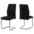 MN-321067    Dining Chair, Set Of 2, Side, Pu Leather-Look, Upholstered, Metal Legs, Kitchen, Dining Room, Velvet, Metal Legs, Black, Chrome, Contemporary, Modern