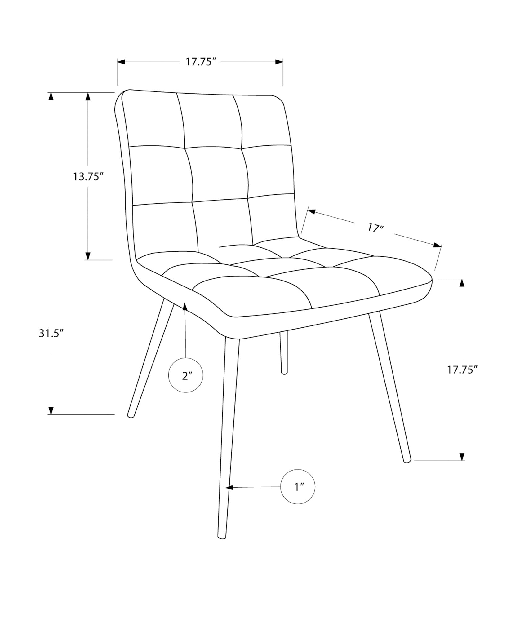 MN-371072    Dining Chair, Set Of 2, Side, Pu Leather-Look, Upholstered, Metal Legs, Kitchen, Dining Room, Leather Look, Metal Legs, Grey, Chrome, Contemporary, Modern