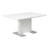 MN-461090    Dining Table, 60" Rectangular, Metal, Kitchen, Dining Room, Metal Base, Laminate, Glossy White, Chrome, Contemporary, Modern