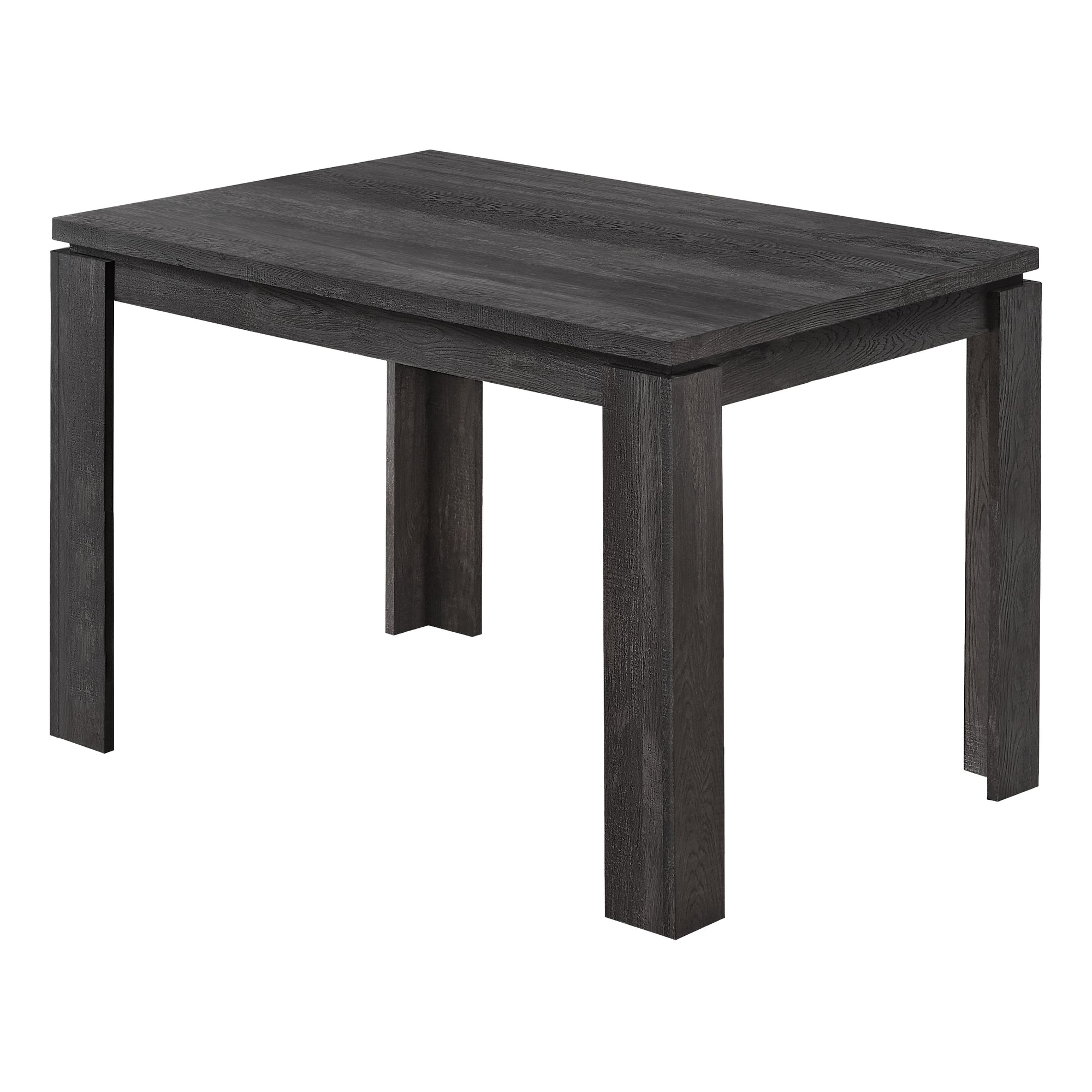 MN-751166    Dining Table, 48" Rectangular, Kitchen, Dining Room, Laminate, Black Reclaimed Wood Look, Contemporary, Modern