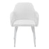 MN-821190    Dining Chair, Set Of 2, Side, Pu Leather-Look, Upholstered, Metal Legs, Kitchen, Dining Room, Leather Look, Metal Legs, White, Chrome, Contemporary, Modern