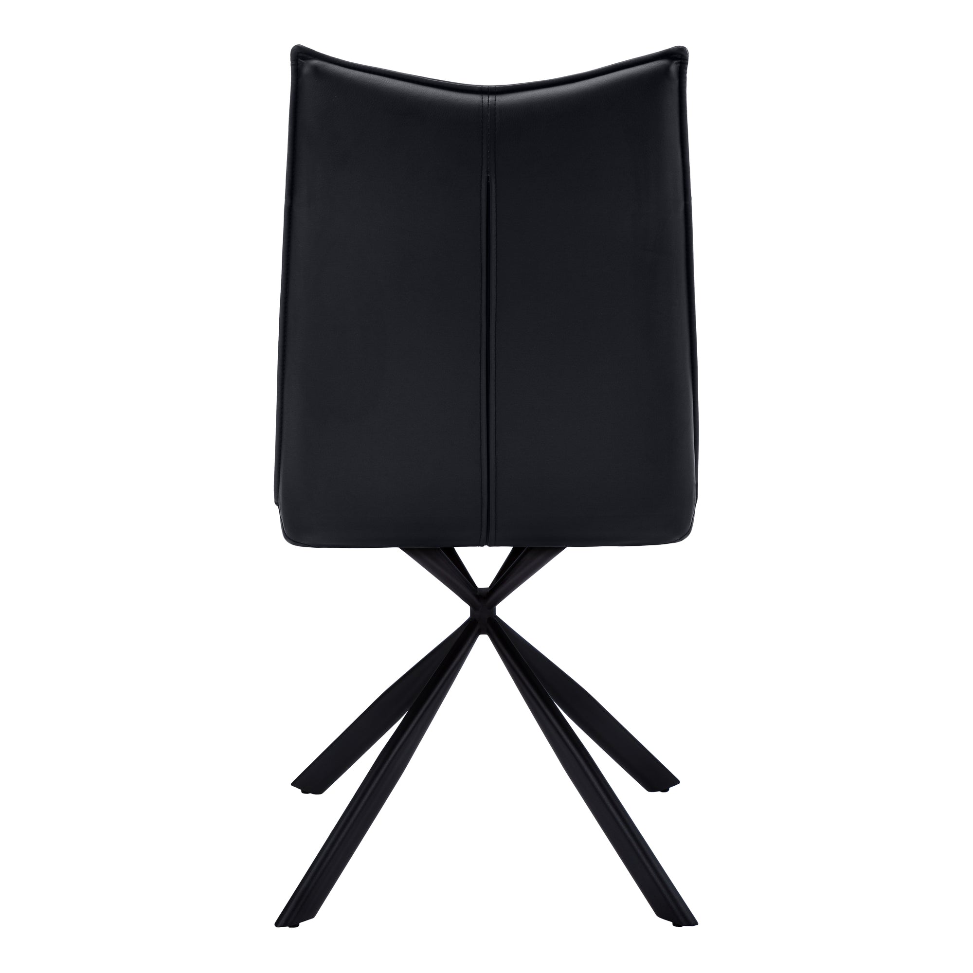 MN-941215    Dining Chair, Set Of 2, Side, Pu Leather-Look, Upholstered, Metal Legs, Kitchen, Dining Room, Leather Look, Metal Legs, Black, Contemporary, Modern