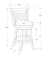 MN-171252    Bar Stool, Set Of 2, Swivel, Counter Height, Wood, Leather Look, Oak, Black, Transitional