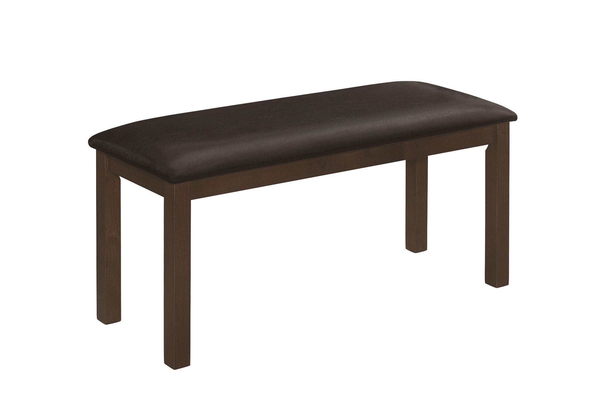 MN-171305    Bench, 42" Rectangular, Wood, Upholstered, Dining Room, Kitchen, Entryway, Brown, Transitional