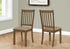 MN-301312    Dining Chair - 2Pcs / 40"H Brown Walnut / Beige Fabric