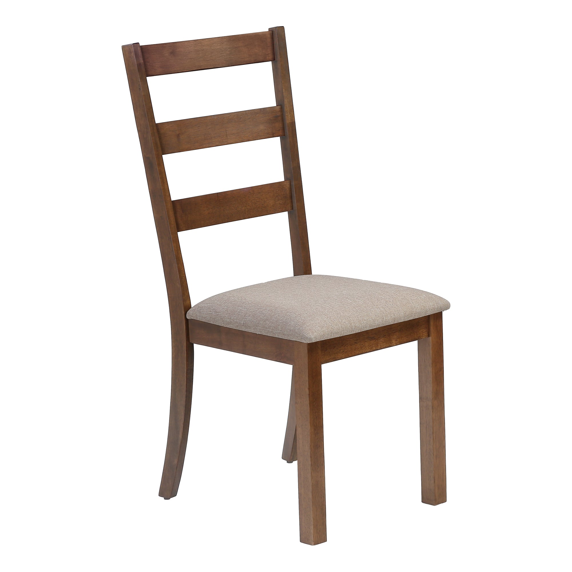 MN-311313    Dining Chair - 2Pcs / 40"H Brown Walnut / Beige Fabric