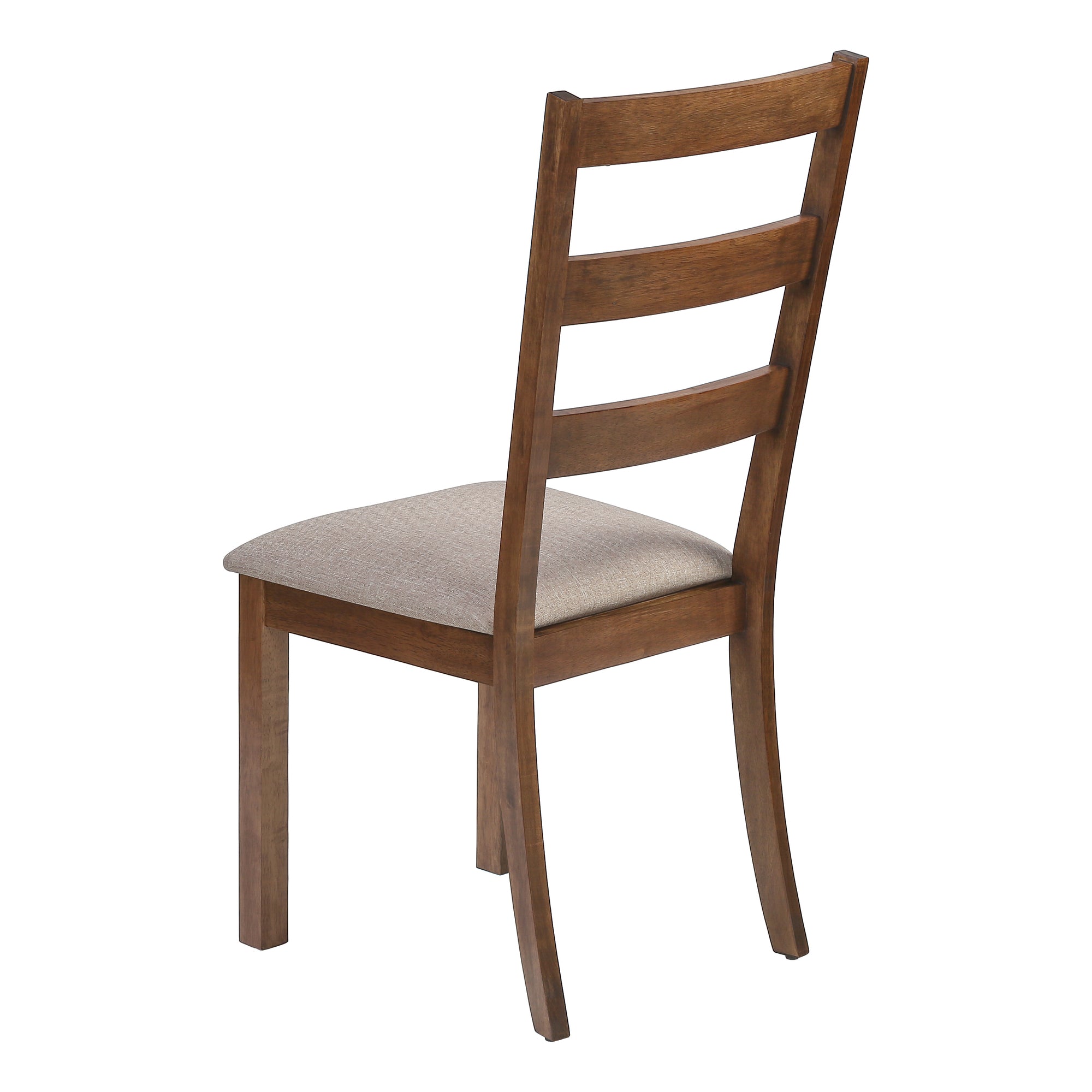 MN-311313    Dining Chair - 2Pcs / 40"H Brown Walnut / Beige Fabric