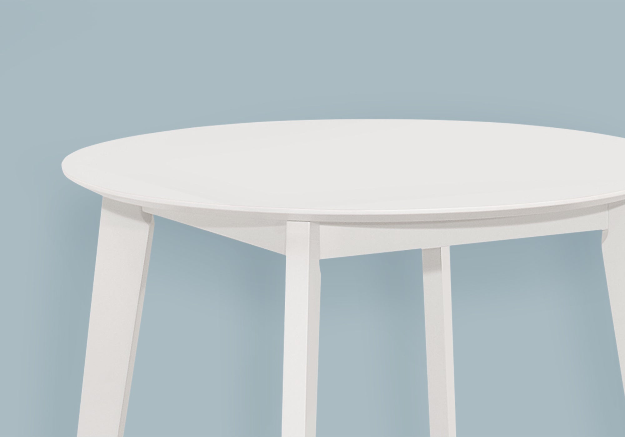 MN-201321    Dining Table, 30" Round, Small, Kitchen, Dining Room, White Veneer, Wood Legs, Transitional