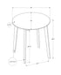 MN-241326    Dining Table, 30" Round, Small, Kitchen, Dining Room, Oak And Cream, Wood Legs, Transitional