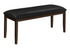 MN-311334    Bench, 48" Rectangular, Dining Room, Hallway, Entryway, Upholstered, Wood, Brown Solid Wood, Black Leather-look, Transitional