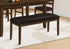 MN-351373    Bench, 48" Rectangular, Dining Room, Entryway, Hallway, Kitchen, Upholstered, Wood, Brown Solid Wood, Brown Leather-look, Transitional