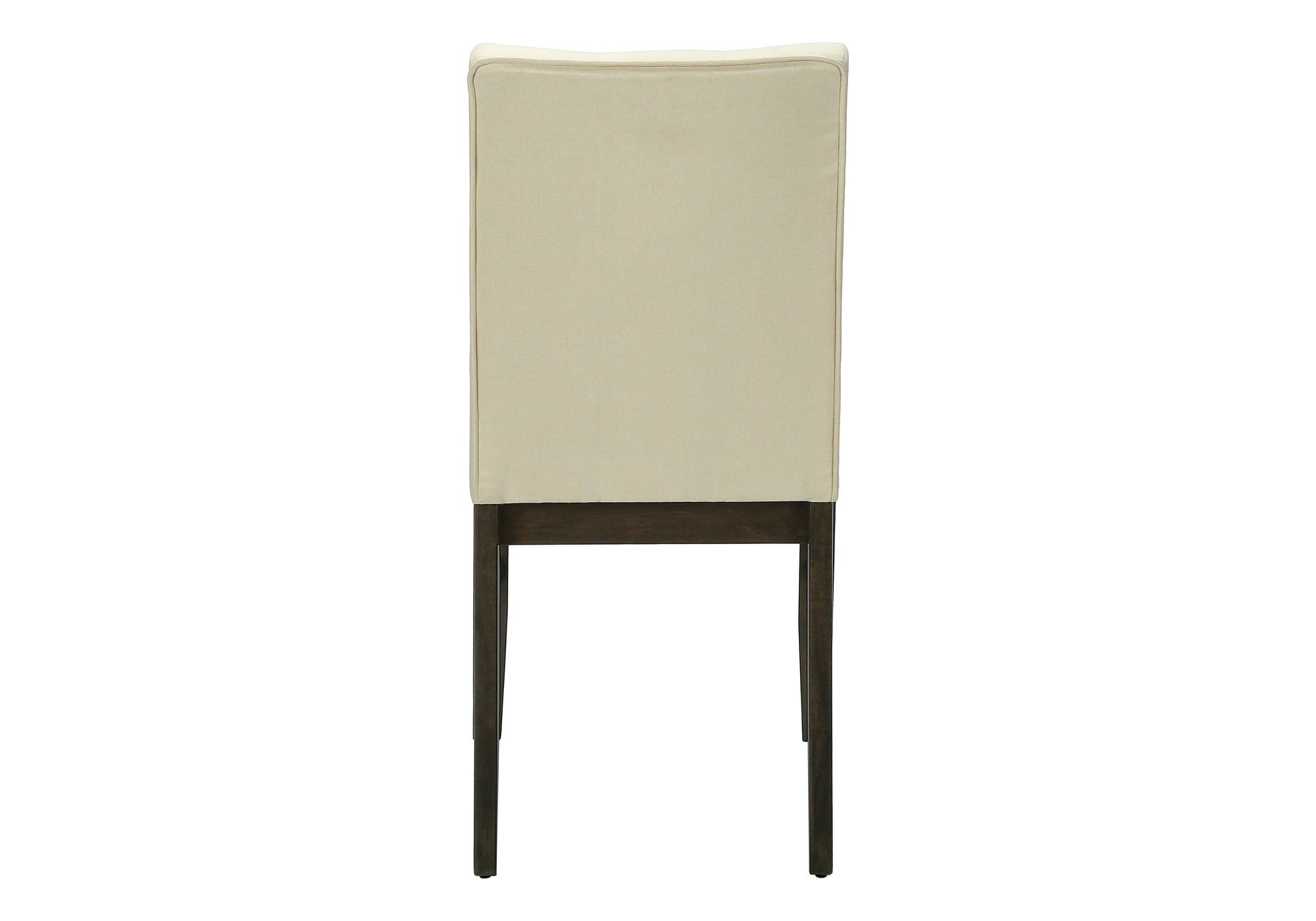 MN-371376    Dining Chair, 37" Height, Set Of 2, Upholstered, Dining Room, Kitchen, Cream Fabric, Grey Solid Wood, Transitional