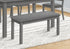 MN-471433    Bench, 42" Rectangular, Wood, Upholstered, Dining Room, Kitchen, Entryway, Grey, Transitional