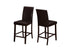 MN-411901    Dining Chair, Set Of 2, Counter Height, Pu Leather-Look, Upholstered, Wood Legs, Kitchen, Leather Look, Wooden Legs, Dark Brown, Black, Contemporary, Modern