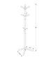 MN-452002    Coat Rack, Hall Tree, Free Standing, 9 Hooks, Entryway, 69"H, Wooden, White, Contemporary, Modern