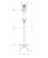 MN-512008    Coat Rack, Hall Tree, Free Standing, 12 Hooks, Entryway, 70"H, Metal, Red, Contemporary, Modern
