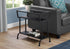 MN-782066    Accent Table, Side, End, Narrow, Small, Living Room, Bedroom, 2 Tier, Metal Base, Tempered Glass, Laminate, Dark Brown, Black, Contemporary, Modern