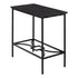 MN-832076    Accent Table, Side, End, Narrow, Small, Living Room, Bedroom, 2 Tier, Metal Legs, Laminate, Dark Brown, Black, Contemporary, Modern