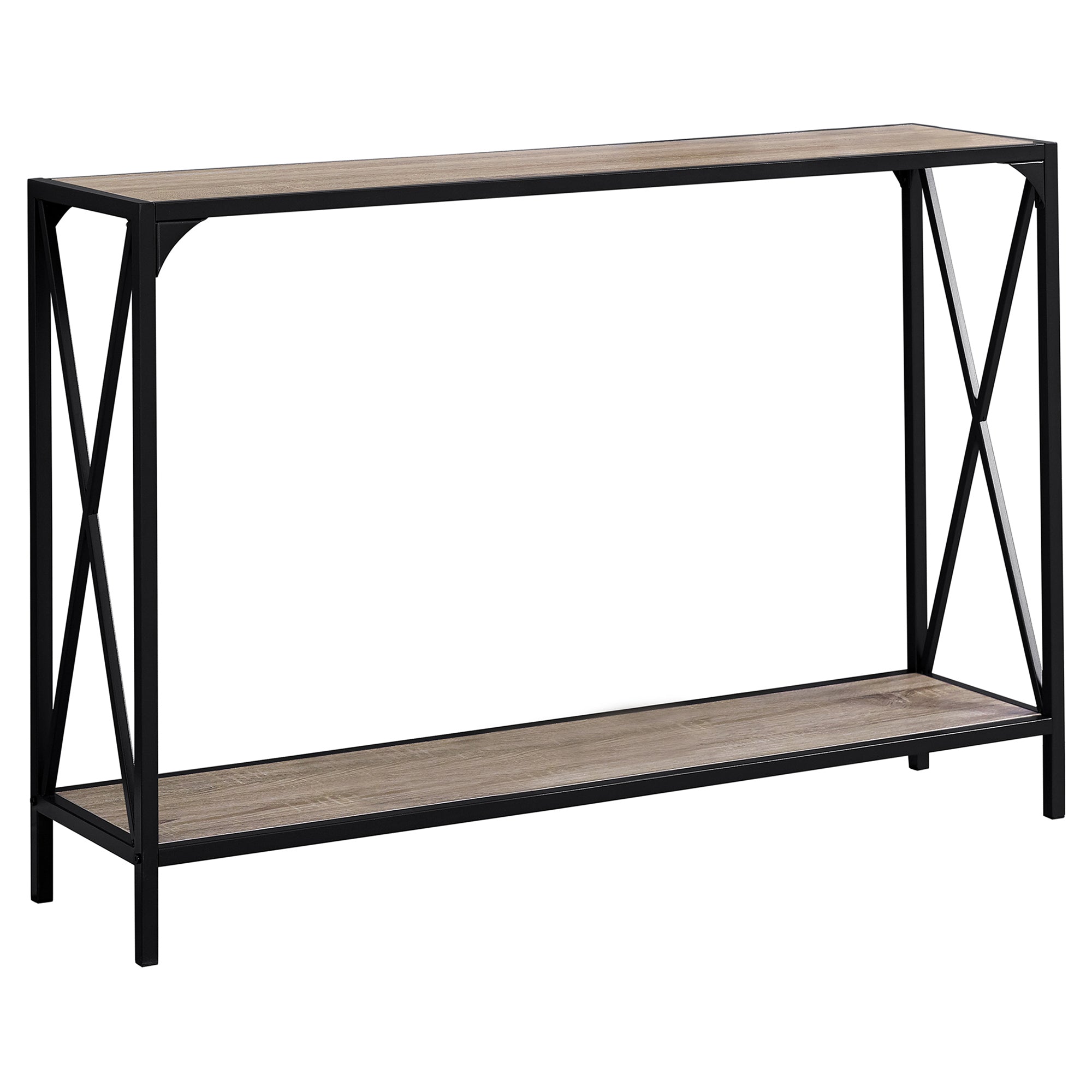 MN-132125    Accent Table, Console, Entryway, Narrow, Sofa, Living Room, Bedroom, Metal Frame, Laminate, Dark Taupe, Black, Contemporary, Modern