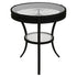 MN-212140    Accent Table, Side, End, Nightstand, Lamp, Living Room, Bedroom, Metal Legs, Tempered Glass, Black, Clear, Contemporary, Modern