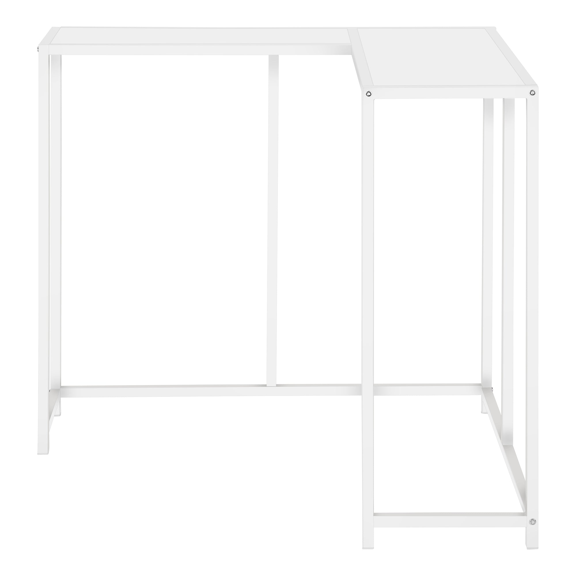 MN-332160    Accent Table, Console, Entryway, Narrow, Corner, Living Room, Bedroom, Metal Frame, Laminate, White, Contemporary, Modern