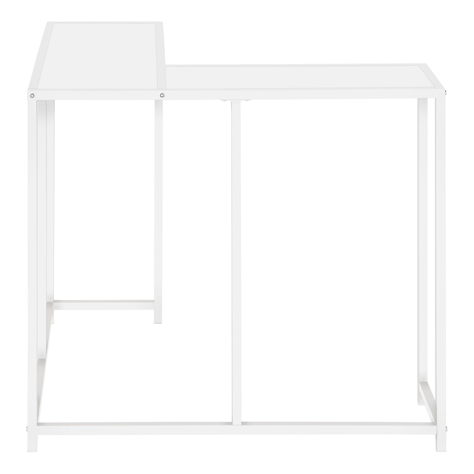 MN-332160    Accent Table, Console, Entryway, Narrow, Corner, Living Room, Bedroom, Metal Frame, Laminate, White, Contemporary, Modern