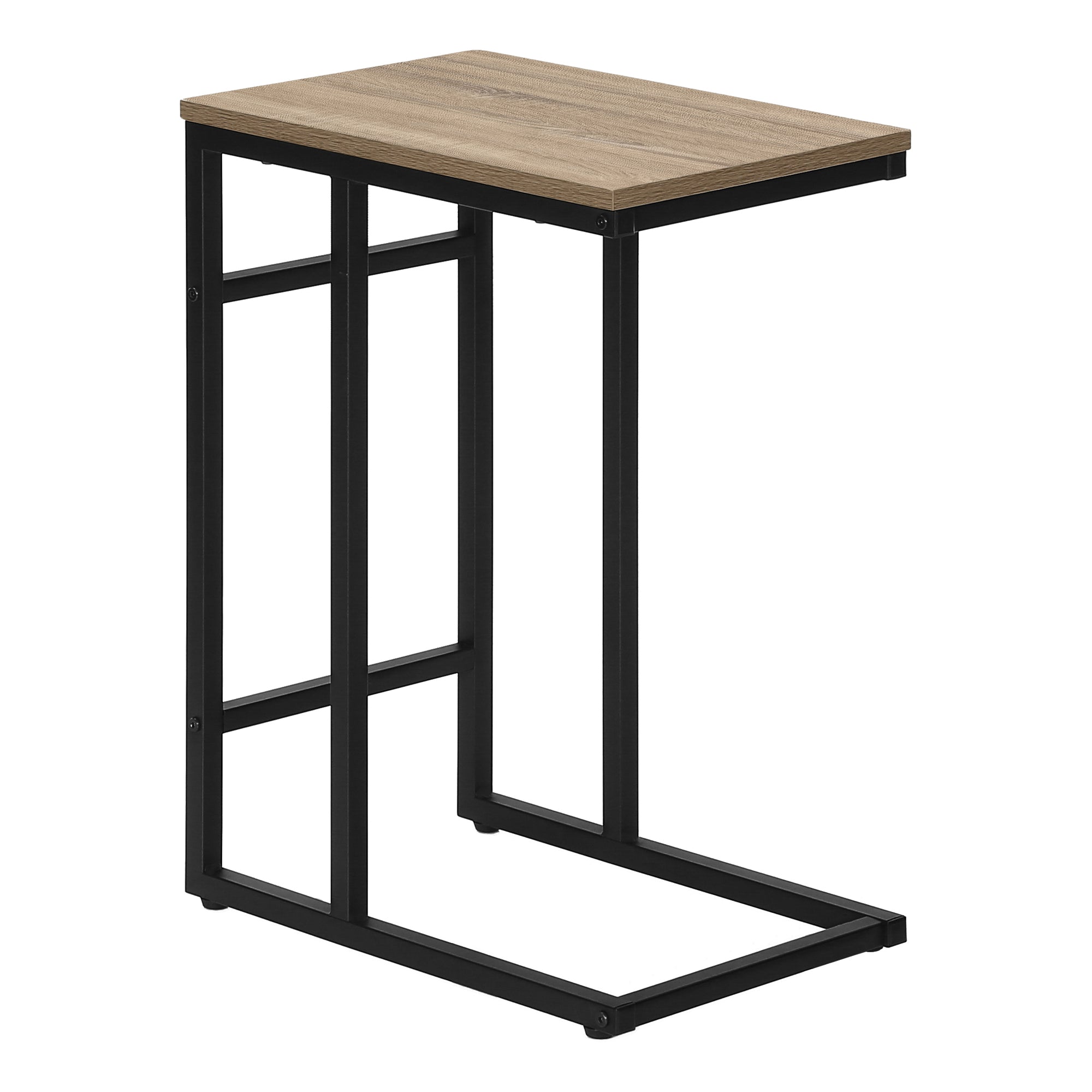 MN-392172    Accent Table - 24"H / Dark Taupe / Black Metal