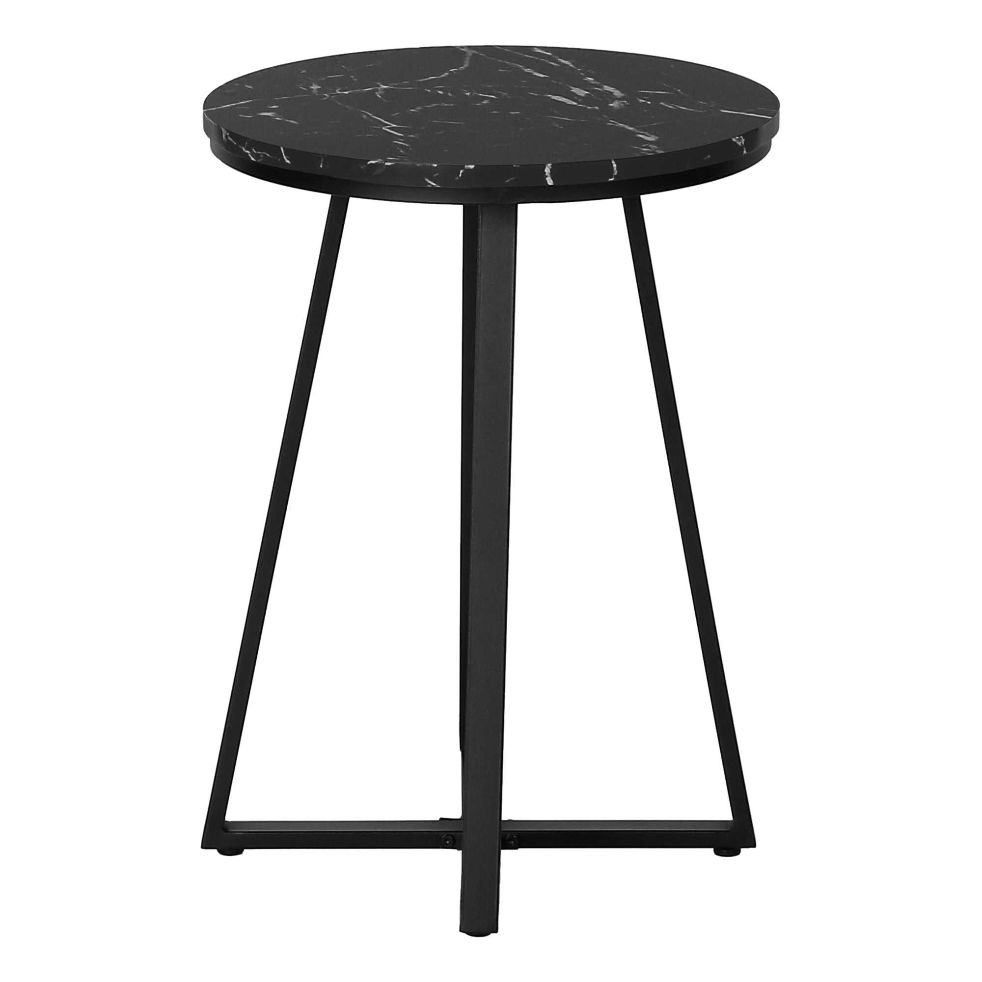 MN-462179    Accent Table - 22"H / Black Marble / Black Metal