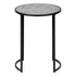 MN-512206    Accent Table, Side, End, Nightstand, Lamp, Living Room, Bedroom, Metal Base, Laminate, Grey Stone Look, Black, Contemporary, Modern