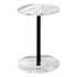 MN-522210    Accent Table, C-Shaped, End, Side, Snack, Living Room, Bedroom, Metal Base, Laminate, White Marble Look, Black, Contemporary, Modern