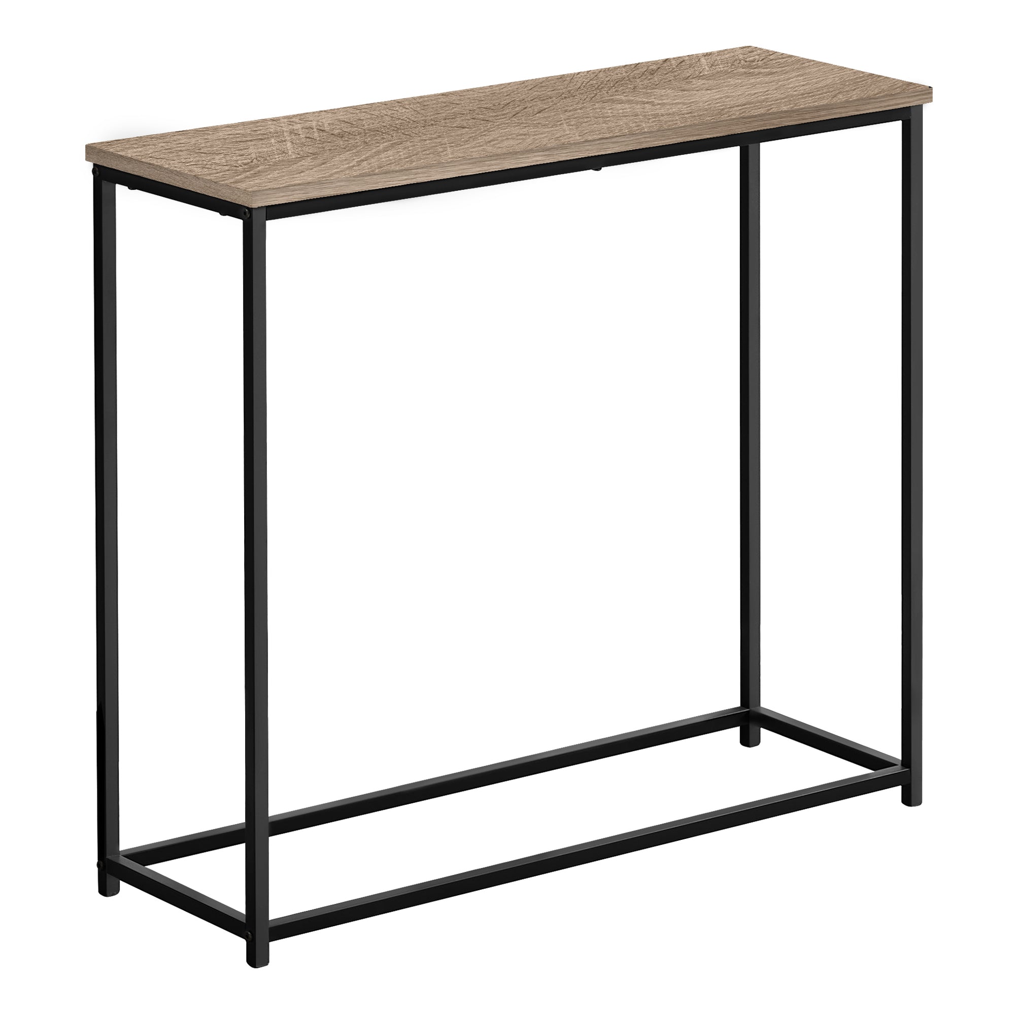 MN-642253    Accent Table - 32"L / Dark Taupe / Black Metal Console