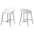 MN-682296    Bar Stool, Set Of 2, Counter Height, Kitchen, Metal, Leather Look, White, Chrome, Contemporary, Modern