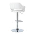 MN-792358    Bar Stool, Swivel, Bar Height, Adjustable, Metal, Leather Look, White, Contemporary, Modern