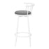 MN-502397    Bar Stool, Set Of 2, Swivel, Bar Height, White Metal, Grey Leather Look, Contemporary, Modern