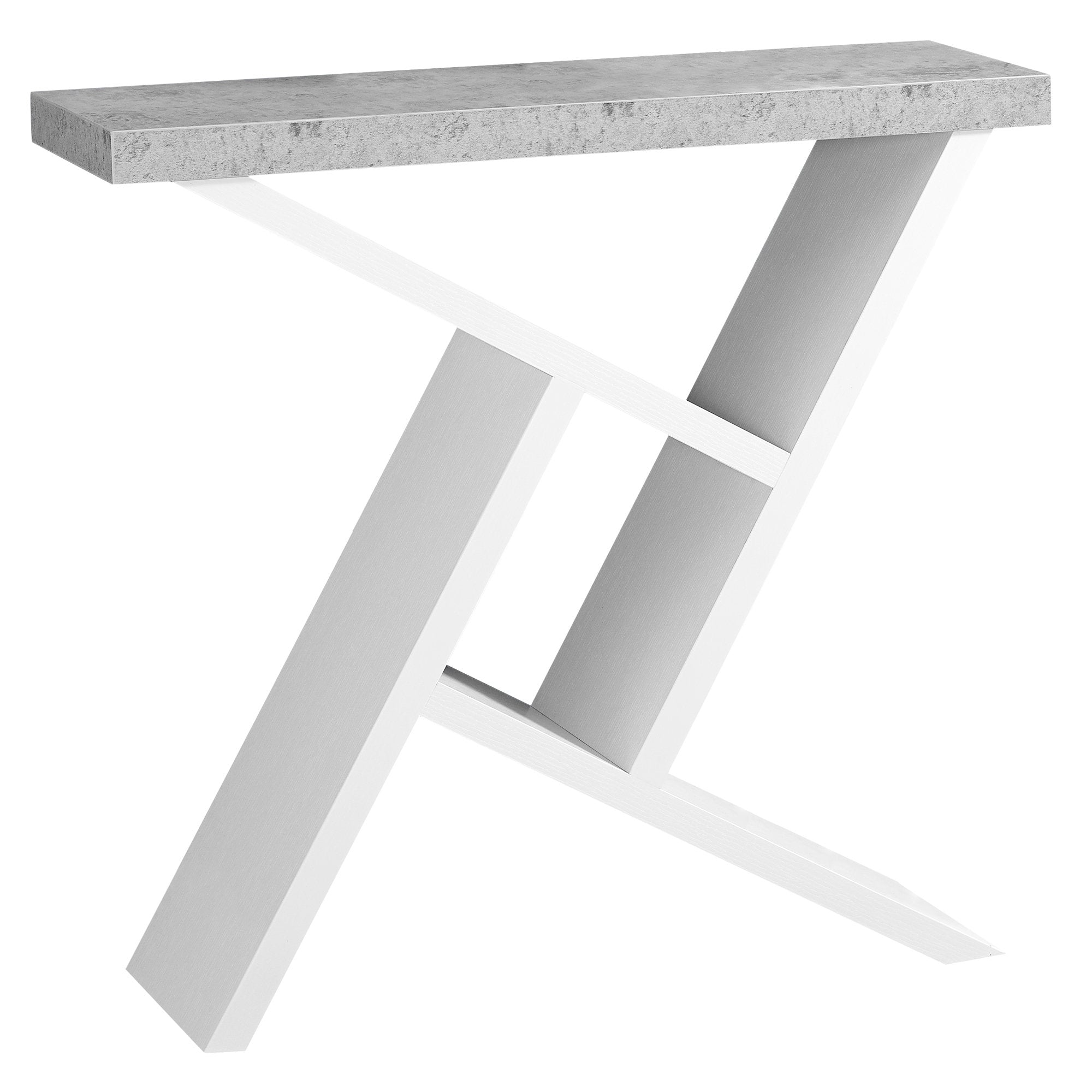MN-892405    Accent Table, Console, Entryway, Narrow, Sofa, Living Room, Bedroom, Laminate, Grey Cement Look, White, Contemporary, Modern