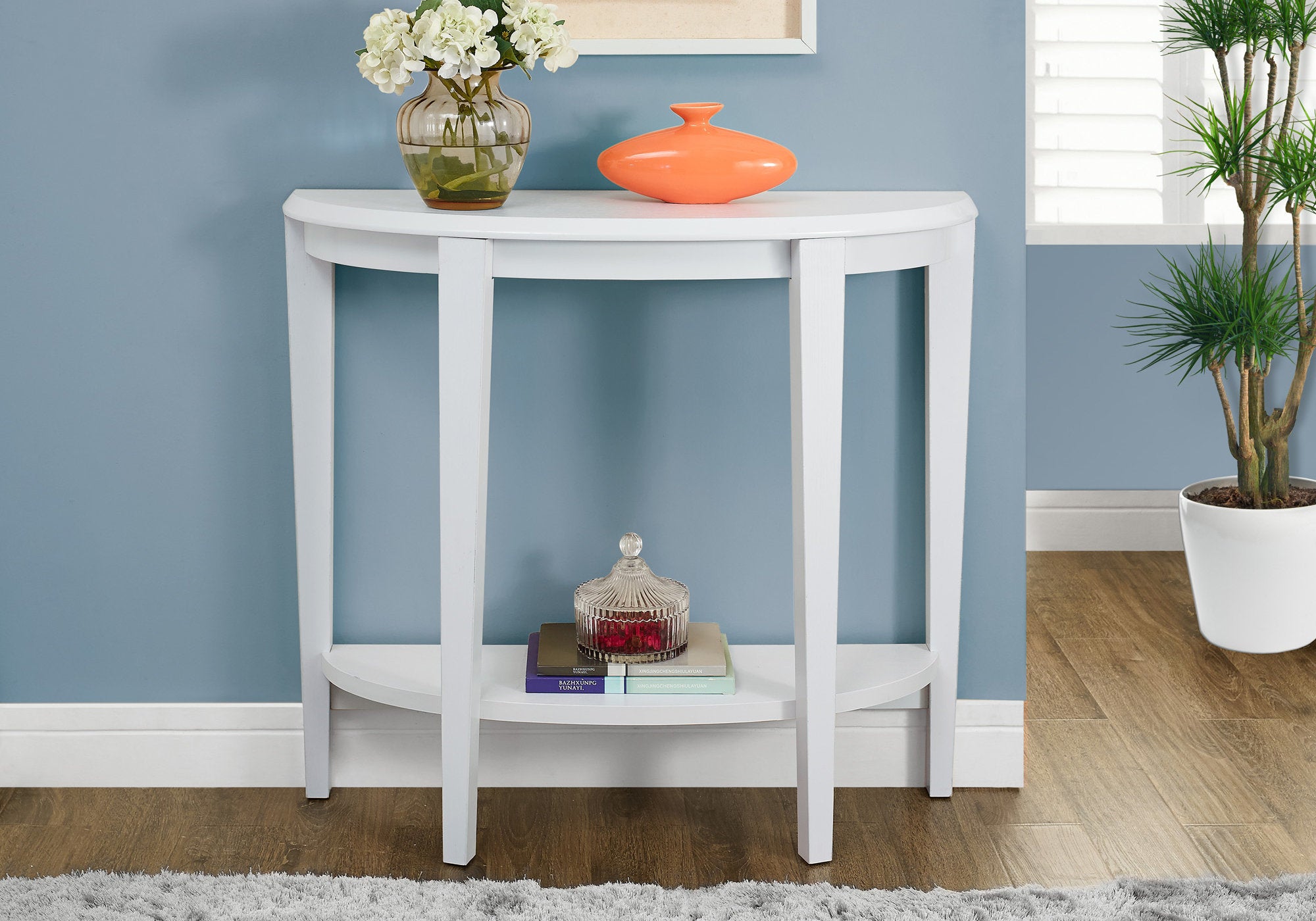 MN-252451    Accent Table, Console, Entryway, Narrow, Sofa, Living Room, Bedroom, Laminate, White, White, Contemporary, Modern