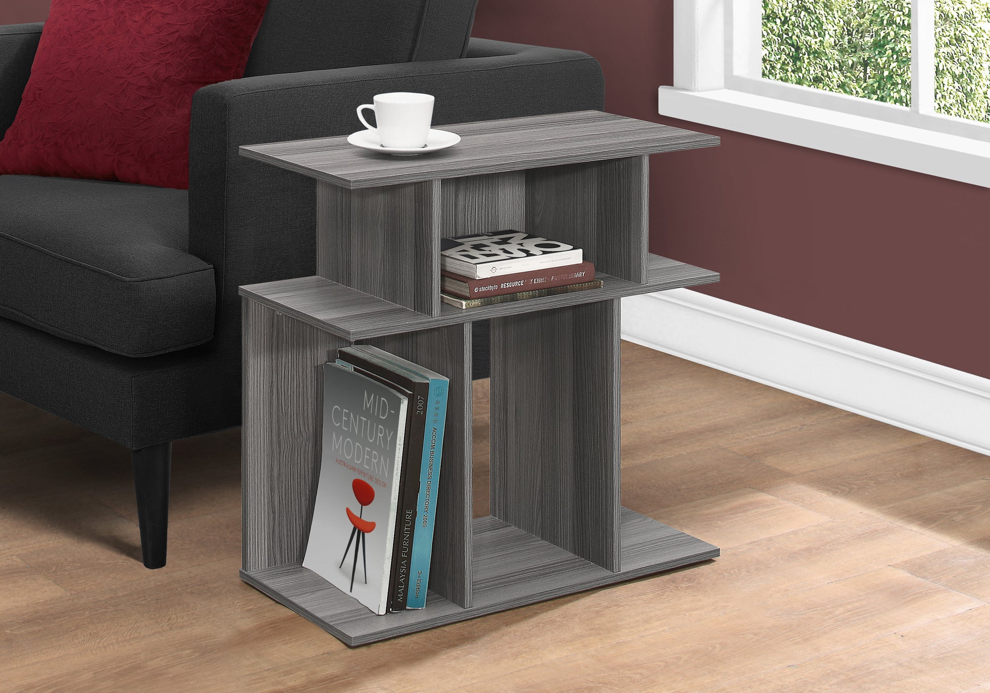 MN-412481    Accent Table, Side, End, Nightstand, Lamp, Living Room, Bedroom, Laminate, Grey, Contemporary, Modern