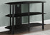 MN-512506    Tv Stand, 36 Inch, Console, Media Entertainment Center, Storage Cabinet, Living Room, Bedroom, Tempered Glass, Metal, Black, Black Tinted, Contemporary, Modern