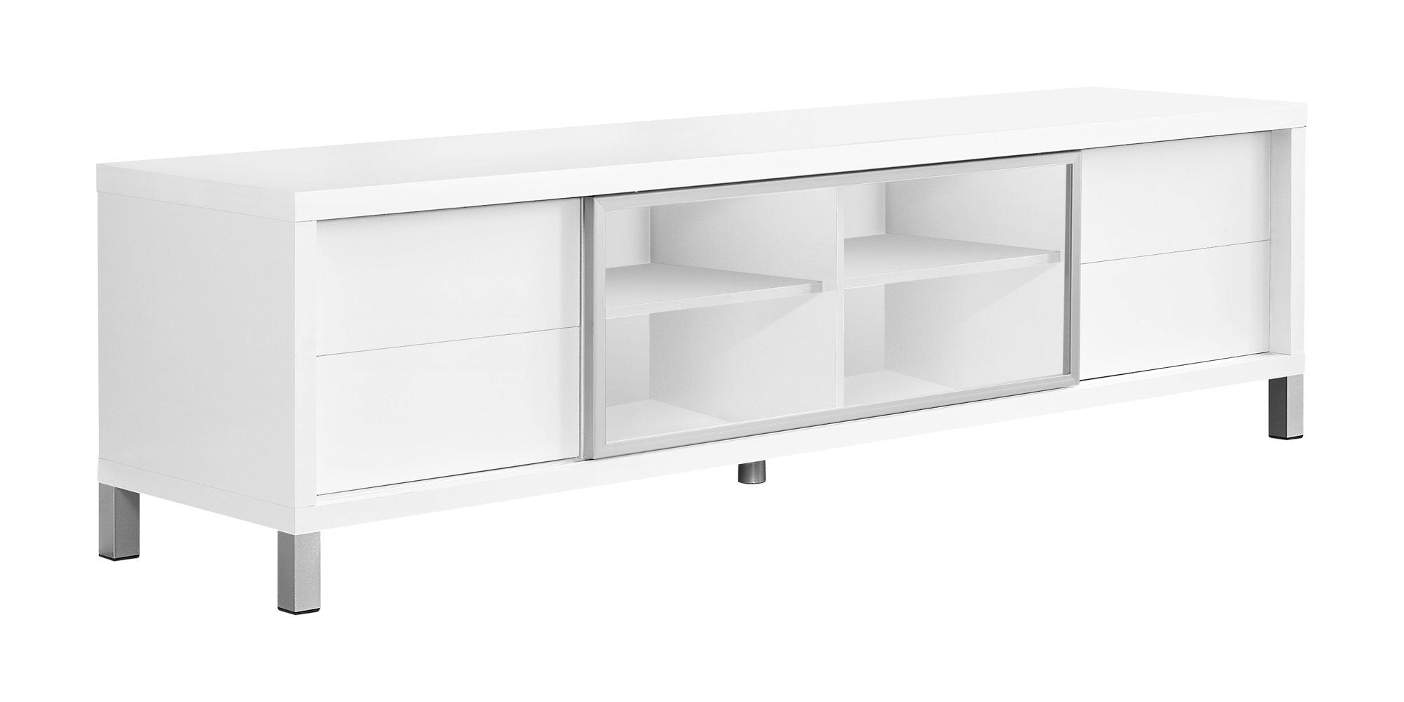 MN-542537    Tv Stand, 71 Inch, Console, Media Entertainment Center, Storage Cabinet, Living Room, Bedroom, Laminate, White, Contemporary, Modern