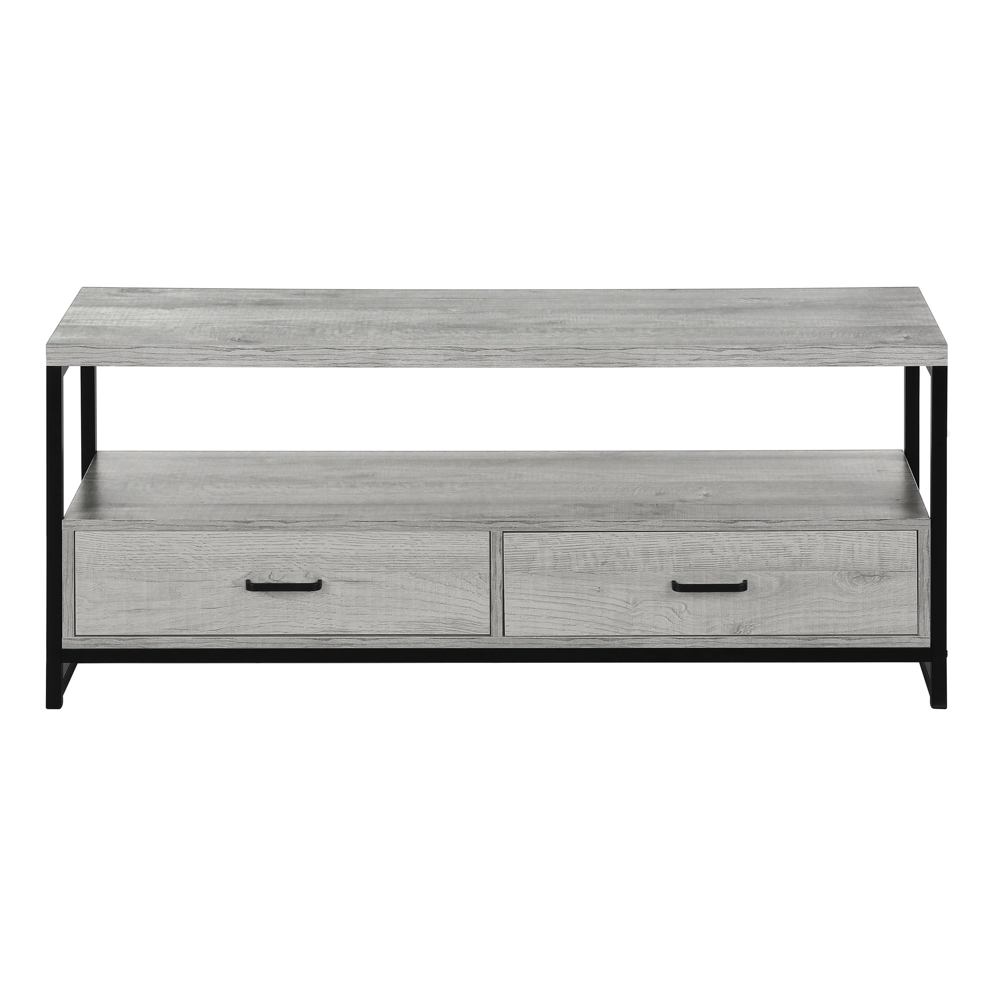 MN-682871    Tv Stand, 48 Inch, Console, Media Entertainment Center, Storage Cabinet, Living Room, Bedroom, Laminate, Metal, Grey, Contemporary, Modern