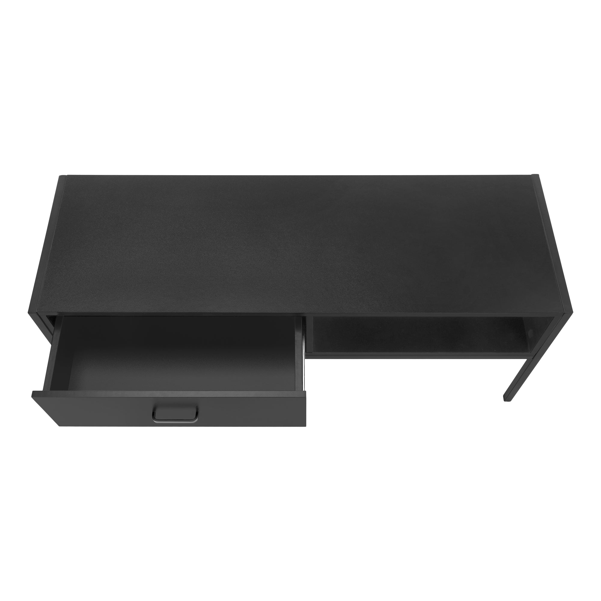 MN-702874    Tv Stand, 48 Inch, Console, Media Entertainment Center, Storage Cabinet, Living Room, Bedroom, Laminate, Metal, Black, Contemporary, Modern