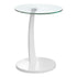 MN-793017    Accent Table, C-Shaped, End, Side, Snack, Living Room, Bedroom, Laminate, Tempered Glass, White, White, Contemporary, Modern