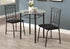 MN-123065    Dining Table Set, 3Pcs Set, Metal, Small, 30" Round, Kitchen, Metal, Laminate, Grey Marble Look, Black, Traditional