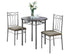 MN-153075    Dining Table Set, 3Pcs Set, Metal, Small, 30" Round, Kitchen, Metal, Laminate, Dark Brown, Grey, Contemporary, Modern